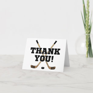 Hockey Thank You Crossed Hockey Sticks Card