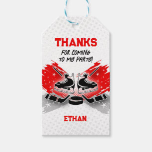 Hockey Thank You Tag Red