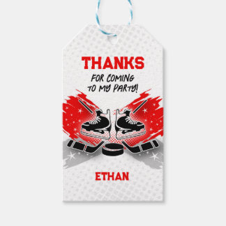 Hockey Thank You Tag Red