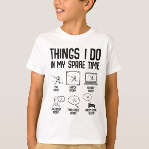 Hockey Things I Do In My Spare Time Ice Hockey Kid T-Shirt