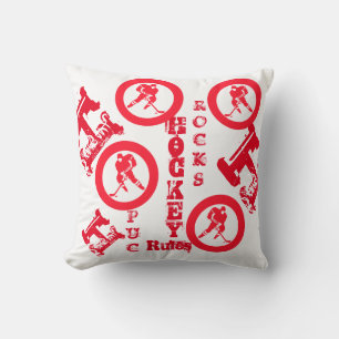 Hockey throw pillow