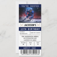 Hockey Ticket Birthday Invitation Template