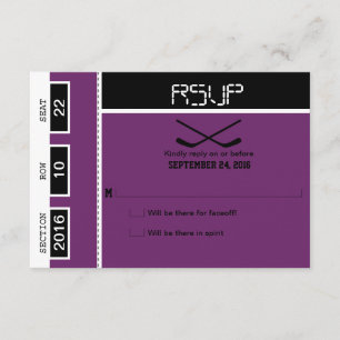 Hockey Ticket Wedding RSVP Card