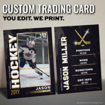 Hockey Trading Card Hockey Player Card Black Gold