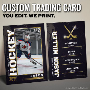 Hockey Trading Card Hockey Player Card Black Gold