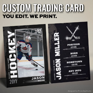 Hockey Trading Card, Hockey Player Card Silver
