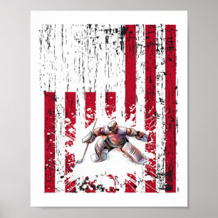 Hockey Vintage Ice Hockey Goalie Gifts Poster