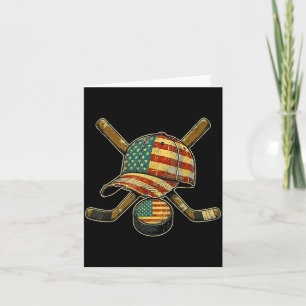 Hockey Vintage Usa Patriotic Crossed Sticks 1980 Card