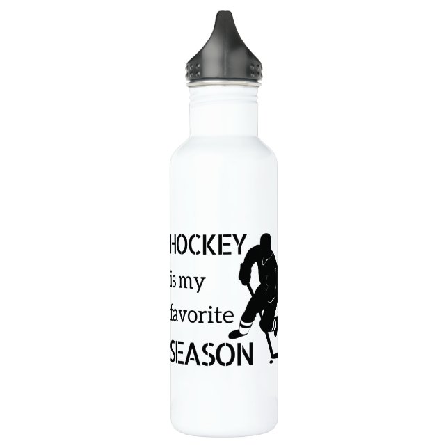 Hockey Water Bottle Favorite Season black (Left)