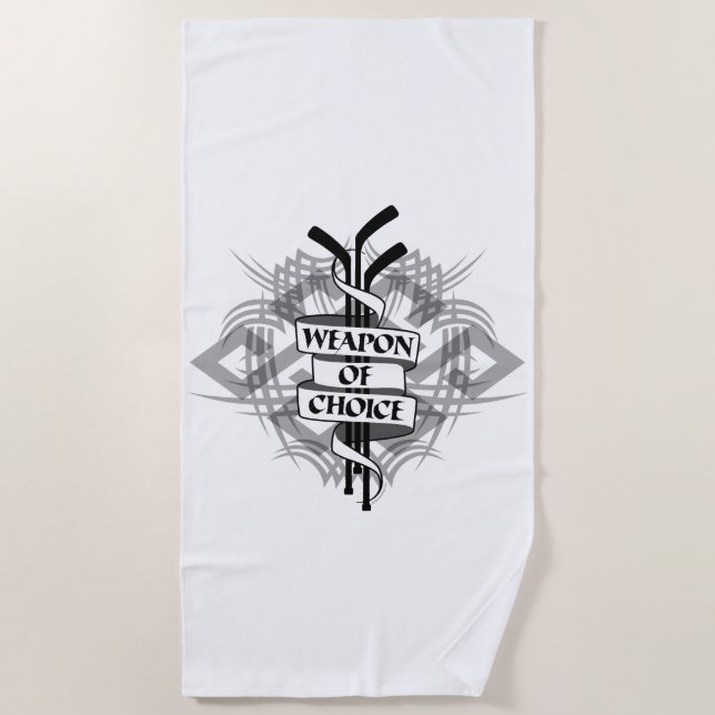 Hockey Weapon Of Choice Beach Towel (Front)