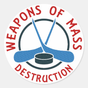 Hockey Weapons of Mass Destruction Classic Round Sticker