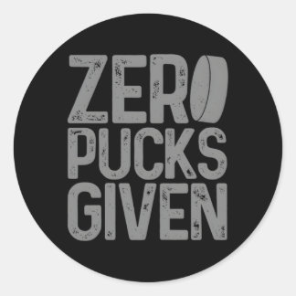 Hockey Zero Pucks Given Hockey Player Goalie Classic Round Sticker