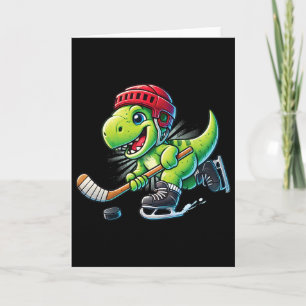 Hockeysaurus Dinosaur Ice Hockey Trex Kids Boys Ic Card