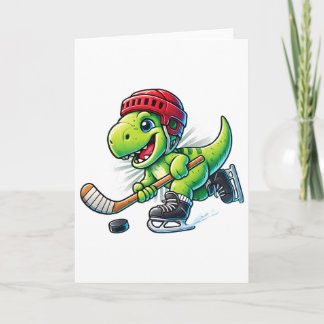 Hockeysaurus Dinosaur Ice Hockey Trex Kids Boys Ic Card