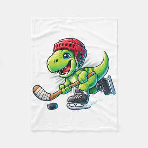 Hockeysaurus Dinosaur Ice Hockey Trex Kids Boys Ic Fleece Blanket