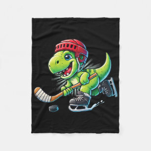 Hockeysaurus Dinosaur Ice Hockey Trex Kids Boys Ic Fleece Blanket