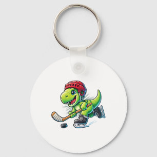 Hockeysaurus Dinosaur Ice Hockey Trex Kids Boys Ic Keychain