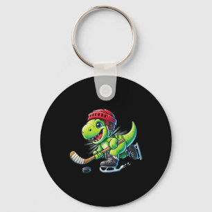 Hockeysaurus Dinosaur Ice Hockey Trex Kids Boys Ic Keychain
