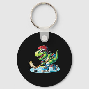 Hockeysaurus Dinosaur Ice Hockey Trex Kids Boys Ic Keychain
