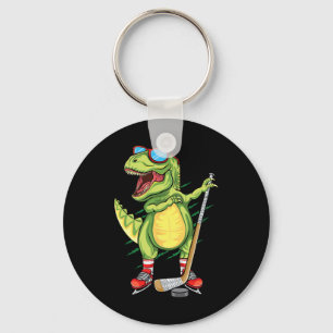 Hockeysaurus Dinosaur Ice Hockey Trex Kids Boys Ic Keychain