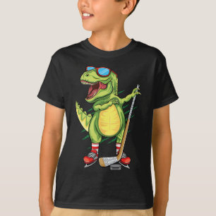 Hockeysaurus Dinosaur Ice Hockey Trex Kids Boys Ic T-Shirt