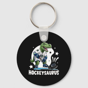 Hockeysaurus Funny Dinosaur Hockey Kids Hockey Boy Keychain