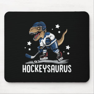 Hockeysaurus Funny Dinosaur Hockey Kids Hockey Boy Mouse Pad