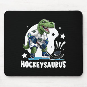 Hockeysaurus Funny Dinosaur Hockey Kids Hockey Boy Mouse Pad