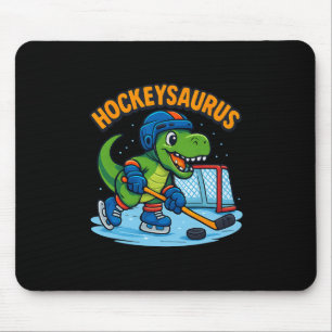 Hockeysaurus Funny Dinosaur Ice Hockey Kids  Mouse Pad