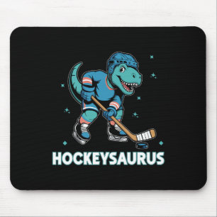 Hockeysaurus Funny Dinosaur Trex Hockey Kids Hocke Mouse Pad