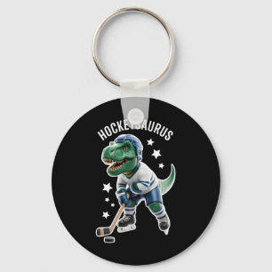 Hockeysaurus Hockey Dinosaur Boys Hockey Pajamas  Keychain