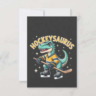 Hockeysaurus Ice Hockey Dinosaur Lovers  Thank You Card