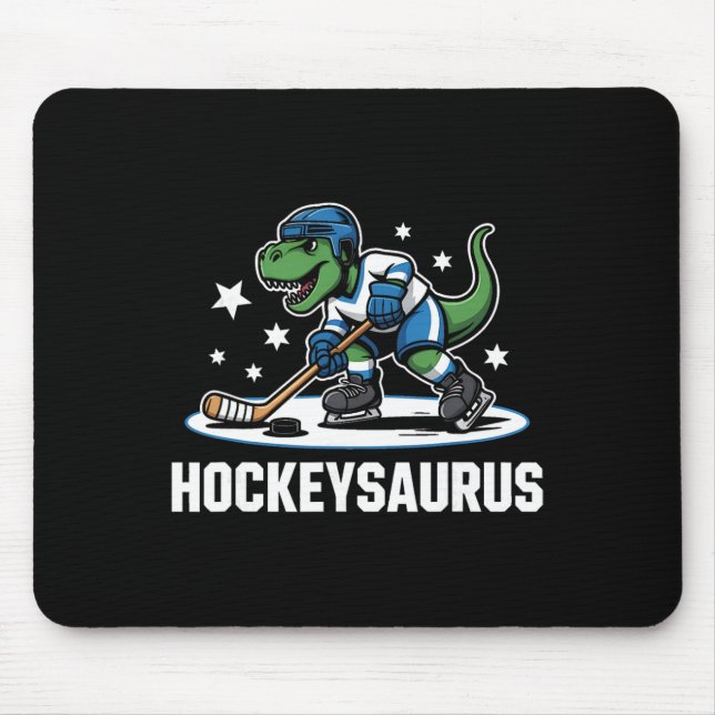 Hockeysaurus T-rex Hockey Dinosaur _1  Mouse Pad (Front)
