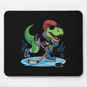 Hockeysaurus T-rex Hockey Dinosaur Mouse Pad