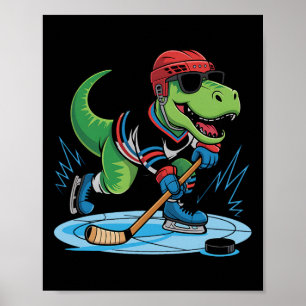 Hockeysaurus T-rex Hockey Dinosaur  Poster