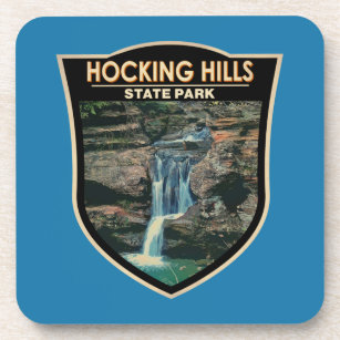 Hocking Hills State Park Ohio Art  Coaster