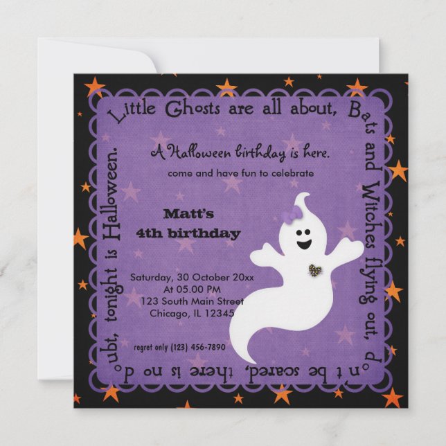 Hocus Focus Ghost Birthday Invitation (Front)
