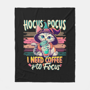 Hocus Focus - I need coffee to focus Fleece Blanket