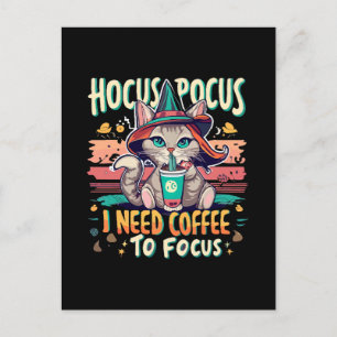 Hocus Focus - I need coffee to focus Holiday Postcard