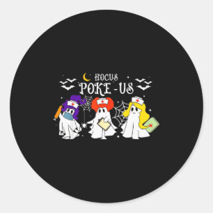 Hocus Ke-us Witch Nurse Halloween Medical Lab Tech Classic Round Sticker