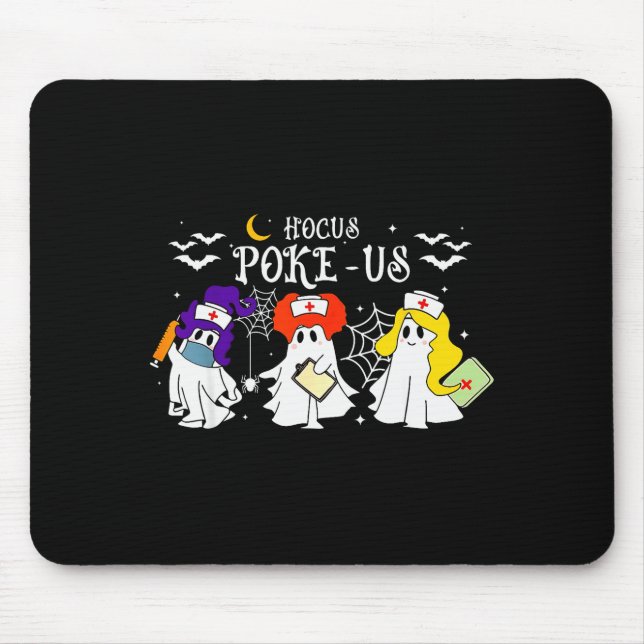 Hocus Ke-us Witch Nurse Halloween Medical Lab Tech Mouse Pad (Front)