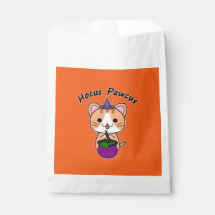 Hocus Pawcus - Ginger Tabby Cat - Black Writing Favour Bag