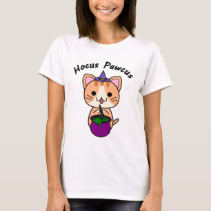 Hocus Pawcus - Ginger Tabby Cat - Black Writing T-Shirt