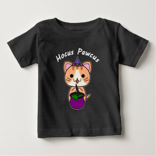 Hocus Pawcus - Ginger Tabby Cat - White Writing Baby T-Shirt
