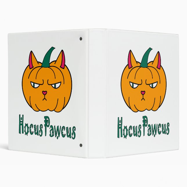 Hocus pawcus Halloween pumpkin ginger cat magic Binder (Background)