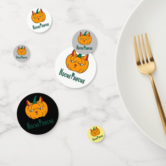 Hocus pawcus Halloween pumpkin ginger cat magic Confetti (Group)