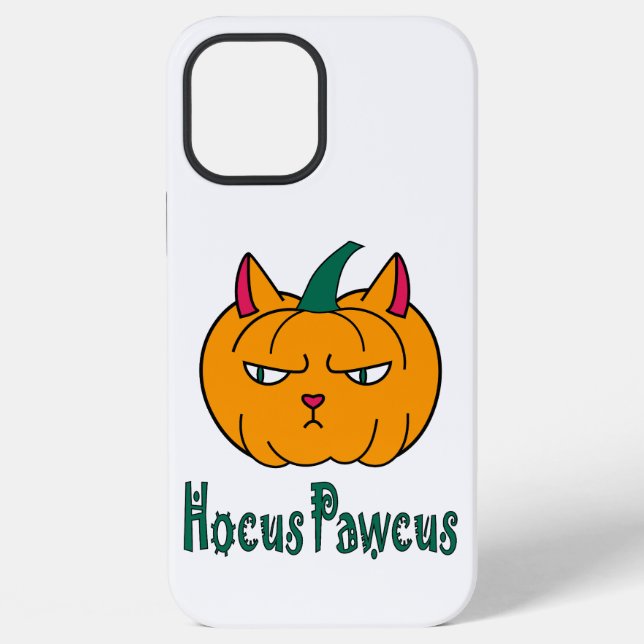 Hocus pawcus Halloween pumpkin ginger cat magic iPhone Case (Back)