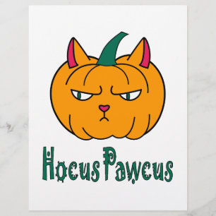 Hocus pawcus Halloween pumpkin ginger cat magic Letterhead