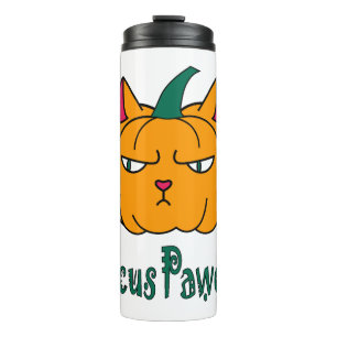 Hocus pawcus Halloween pumpkin ginger cat magic Thermal Tumbler