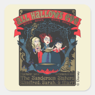 Hocus Pocus All Hallows’ Eve Enchantment Square Sticker
